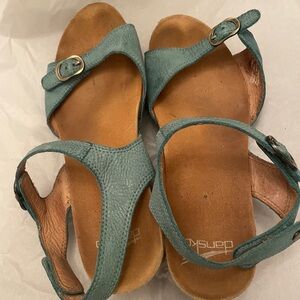 Dansko Teal Leather Sandals